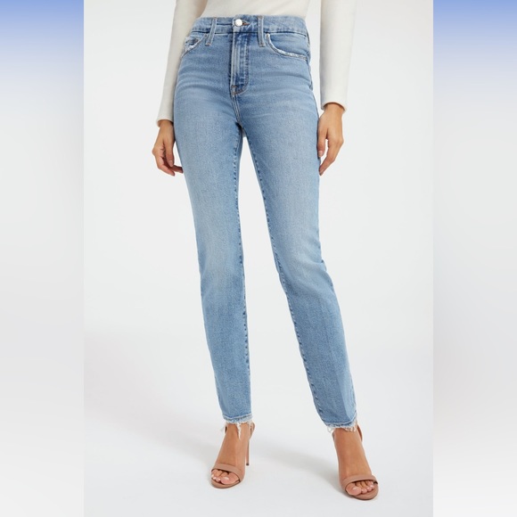 Brand New - GOOD AMERICAN GOOD CLASSIC SLIM STRAIGHT JEANS | INDIGO352 / SIZE 4 - Picture 2 of 8